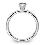 Sterling Silver Stackable Expressions High 4mm Round Citrine Ring