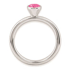 SS Stackable Expressions High 5mm Round Pink Tourmaline Ring