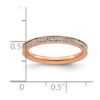 Sterling Silver Stackable Expressions & Diamonds Pink-plated Ring