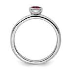 Sterling Silver Stackable Expressions Low 4mm Round Cr. Ruby Ring