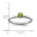 Sterling Silver Stackable Expressions Low 4mm Round Peridot Ring