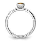 Sterling Silver Stackable Expressions Low 4mm Round Citrine Ring