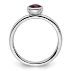 SS Stackable Expressions Low 5mm Round Rhodolite Garnet Ring