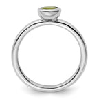 Sterling Silver Stackable Expressions Low 5mm Round Peridot Ring