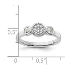 Sterling Silver Stackable Expressions Dbl Round White Topaz & Dia. Ring
