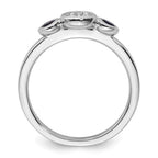 Sterling Silver Stackable Expressions Dbl Round Cr. Sapphire & Dia. Ring
