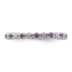Sterling Silver Stackable Expressions Amethyst & Diamond Ring