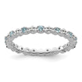 Sterling Silver Stackable Expressions Aquamarine & Diamond Ring