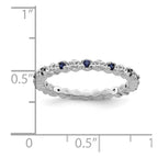 Sterling Silver Stackable Expressions Cr. Sapphire & Diamond Ring
