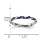 Sterling Silver Stackable Expressions Twisted Purple Enameled Ring