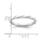 Sterling Silver Stackable Expressions Twisted White Enameled Ring