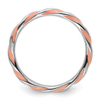 Sterling Silver Stackable Expressions Twisted Pink Enameled Ring