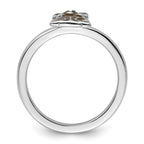 Sterling Silver Stackable Expressions Brown Enameled Dog Ring