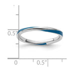 Sterling Silver Stackable Expressions Twisted Blue Enameled Ring