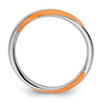 Sterling Silver Stackable Expressions Twisted Orange Enameled Ring