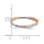 Sterling Silver Stackable Expressions Twisted Orange Enameled Ring
