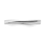 Sterling Silver Stackable Expressions Twisted White Enameled Ring