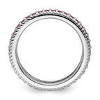 Sterling Silver Stackable Expressions Polished Created Ruby Eternity Ring