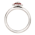 Sterling Silver Stackable Expressions Polished Enameled/CZ Heart Ring