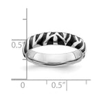 Sterling Silver Stackable Expressions Polished Enameled Animal Print Ring