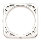 Sterling Silver Stackable Expressions Polished Created Sapphire Square Ring