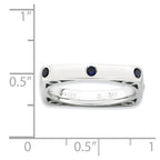 Sterling Silver Stackable Expressions Polished Created Sapphire Square Ring