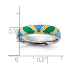 Sterling Silver Stackable Expressions Polished Multi color Enameled Ring