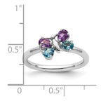 Sterling Silver Stackable Expressions Polished BT & AM Butterfly Ring