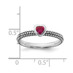 Sterling Silver Stackable Expressions Polished Cr.R Heart Ring