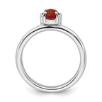 Sterling Silver Stackable Expressions Polished Red Agate Ring