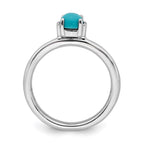 Sterling Silver Stackable Expressions Polished Turquoise Ring