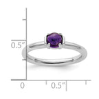 Sterling Silver Stackable Expressions Polished Amethyst Ring