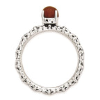 Sterling Silver Stackable Expressions Antiqued Red Agate Ring