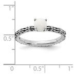 Sterling Silver Stackable Expressions Antiqued White Agate Ring