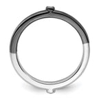 Sterling Silver Stackable Expressions Polished Half White/Black Dia Ring