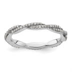 Sterling Silver Stackable Expressions Polished Diamond Ring