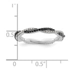 Sterling Silver Stackable Expressions Polished Black/White Dia Ring