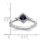Sterling Silver Stackable Expressions Polished Cr. Sapphire & Dia Ring