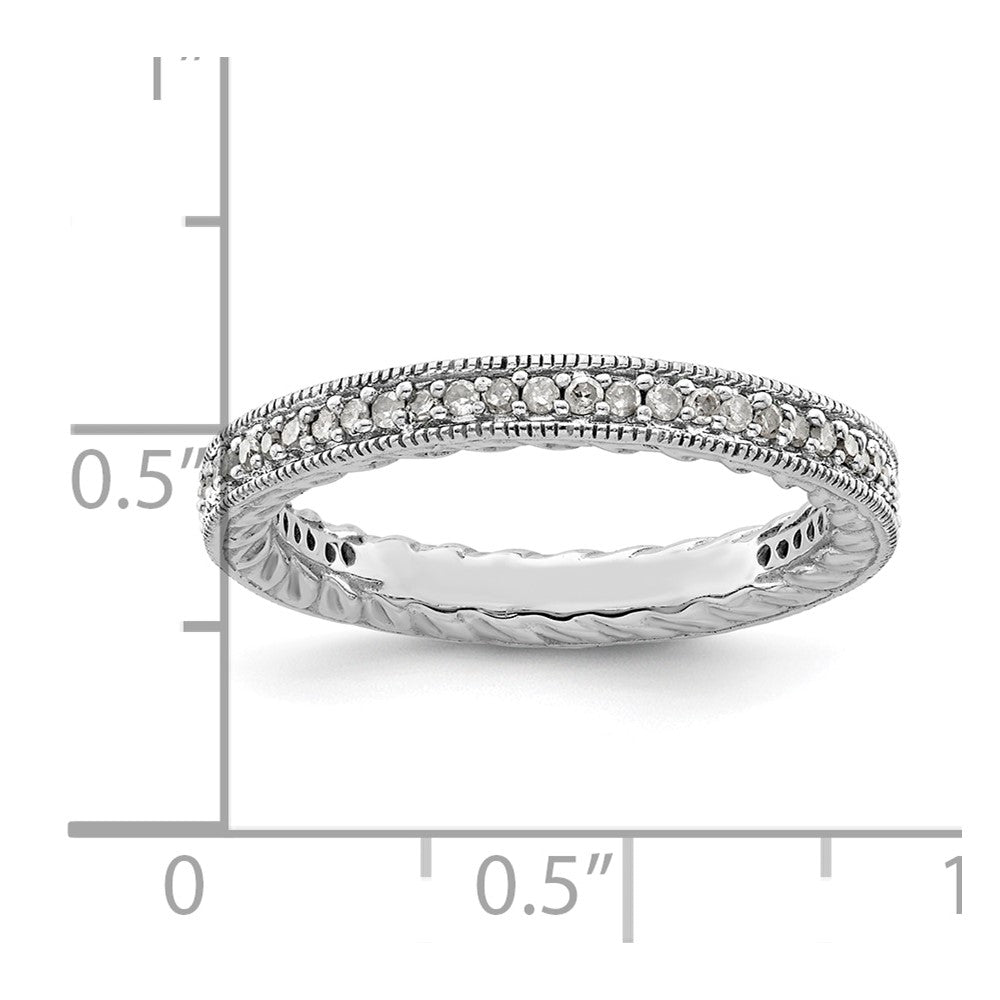 Sterling Silver Stackable Expressions Polished Diamond Ring