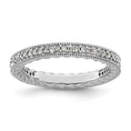 Sterling Silver Stackable Expressions Polished Diamond Ring