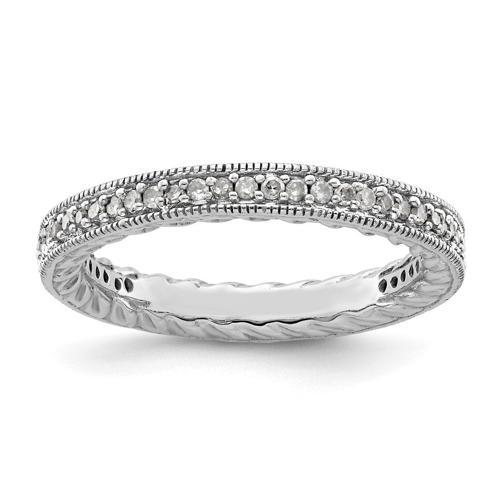Sterling Silver Stackable Expressions Polished Diamond Ring
