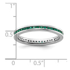 Sterling Silver Stackable Expressions Polished Created Emerald Ring