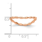 Sterling Silver Stackable Expressions Polished Pink-plate Wave Ring
