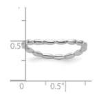 Sterling Silver Stackable Expressions Polished Rhodium-plate Wave Ring