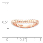 Sterling Silver Stackable Expressions Polished Pink-plate Wave Ring