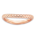 Sterling Silver Stackable Expressions Polished Pink-plate Wave Ring