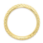 Sterling Silver Stackable Expressions Polished Gold-plate Wave Ring