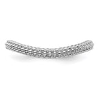 Sterling Silver Stackable Expressions Polished Rhodium-plated Wave Ring