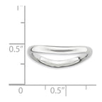 Sterling Silver Stackable Expressions Polished Rhodium-plate Wave Ring