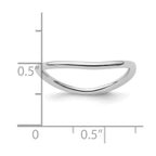 Sterling Silver Stackable Expressions Polished Rhodium-plate Wave Ring